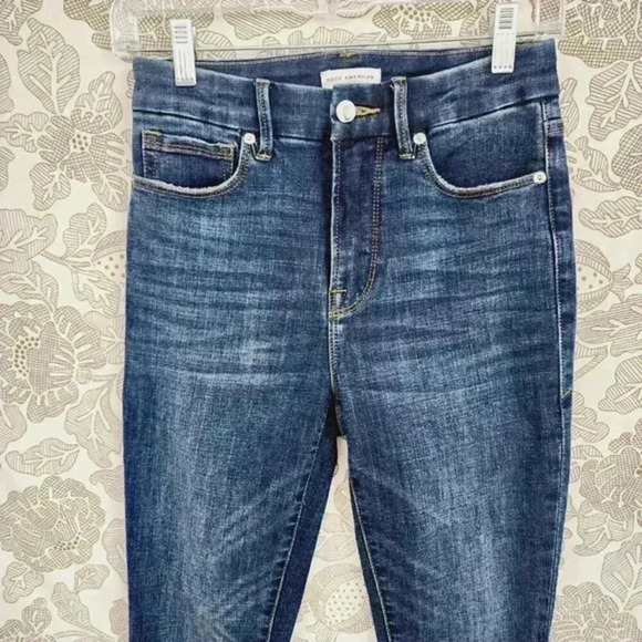 Excellent Good‎ American High Rise Skinny Jeans Women's 2/26 Raw hem 9987C - Picture 3 of 8